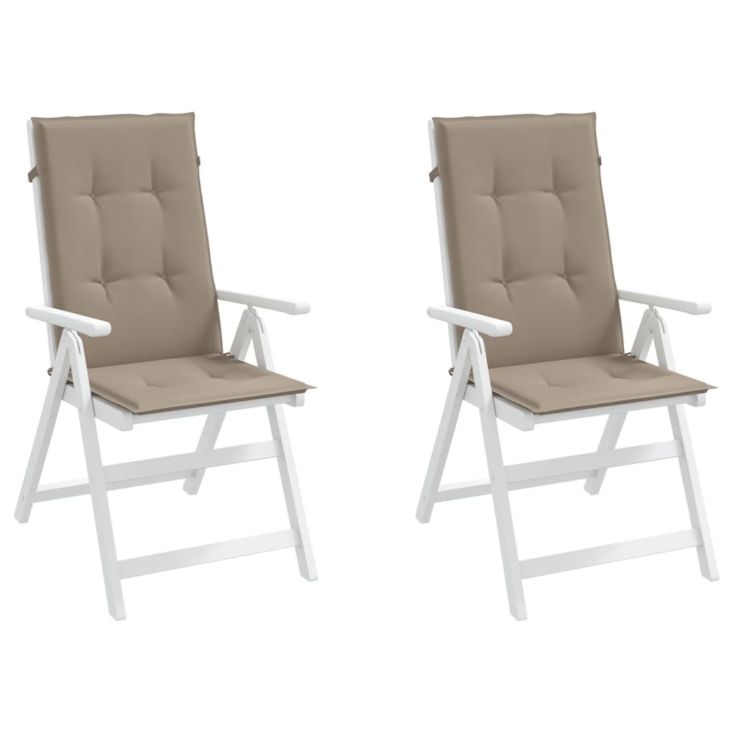 Cuscini per Sedie Alte 2 pz Tortora 120x50x3 cm in Tessuto