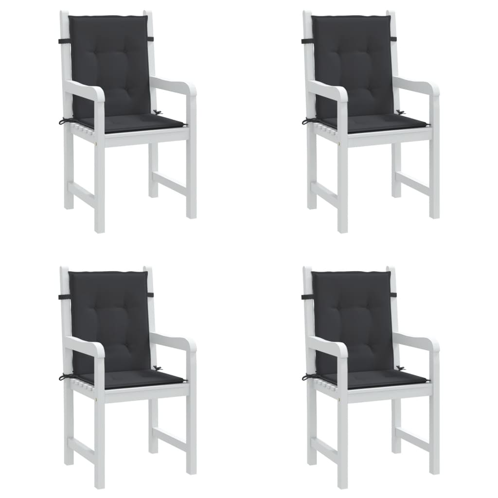 Cuscini per Sedia 4 pz Neri 100x50x3 cm in Tessuto Oxford