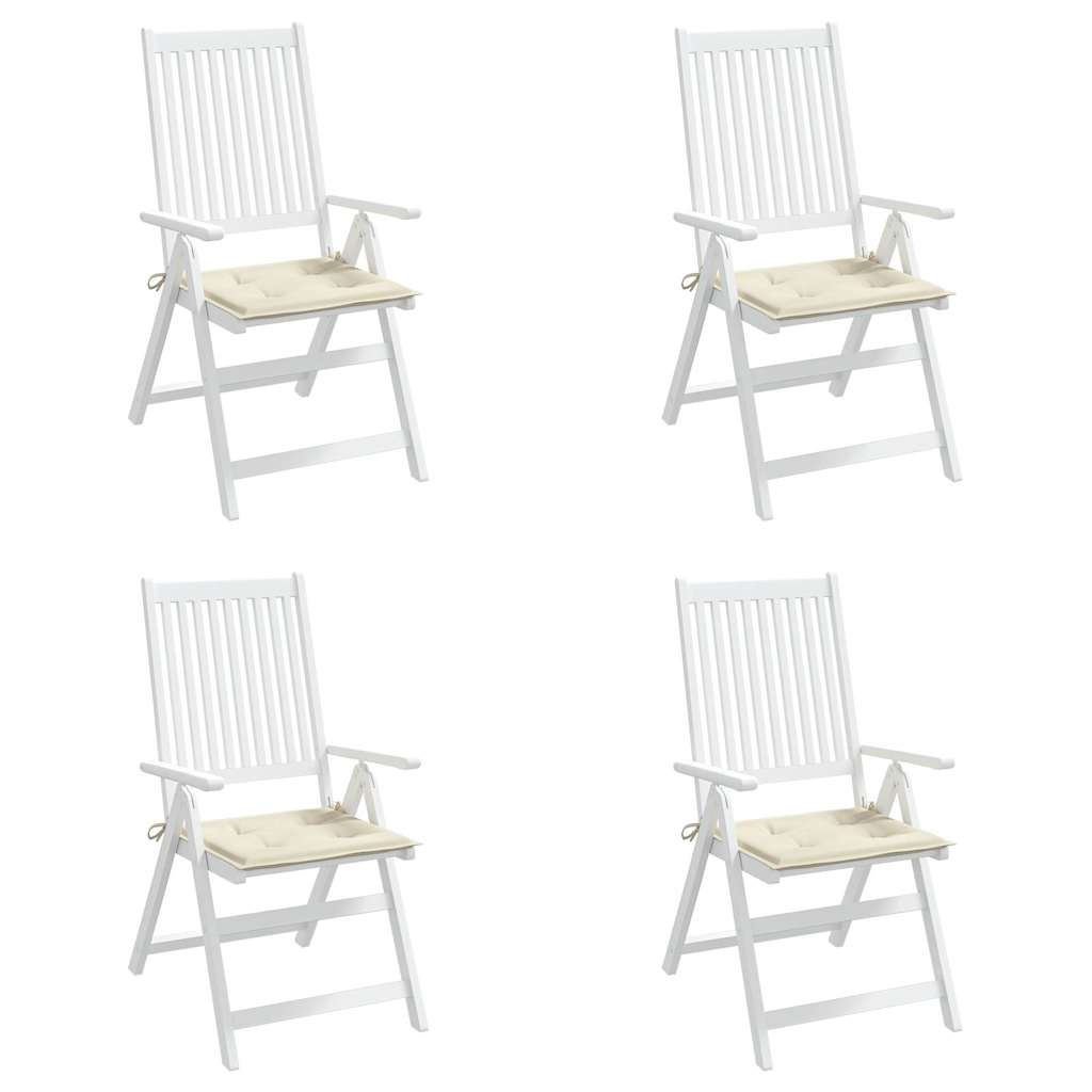 Cuscini per Sedia 4 pz Crema 40x40x3 cm in Tessuto Oxford