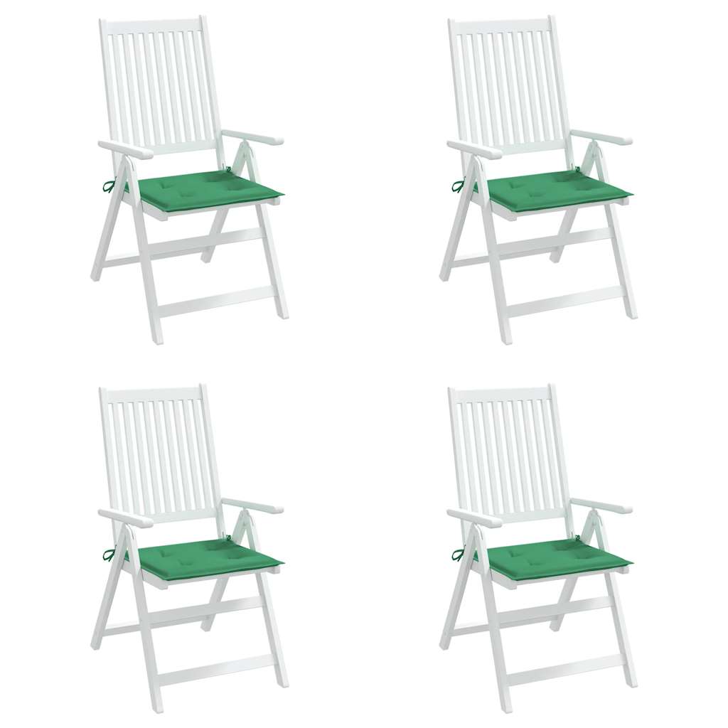 Cuscini per Sedia 4 pz Verdi 40x40x3 cm in Tessuto Oxford