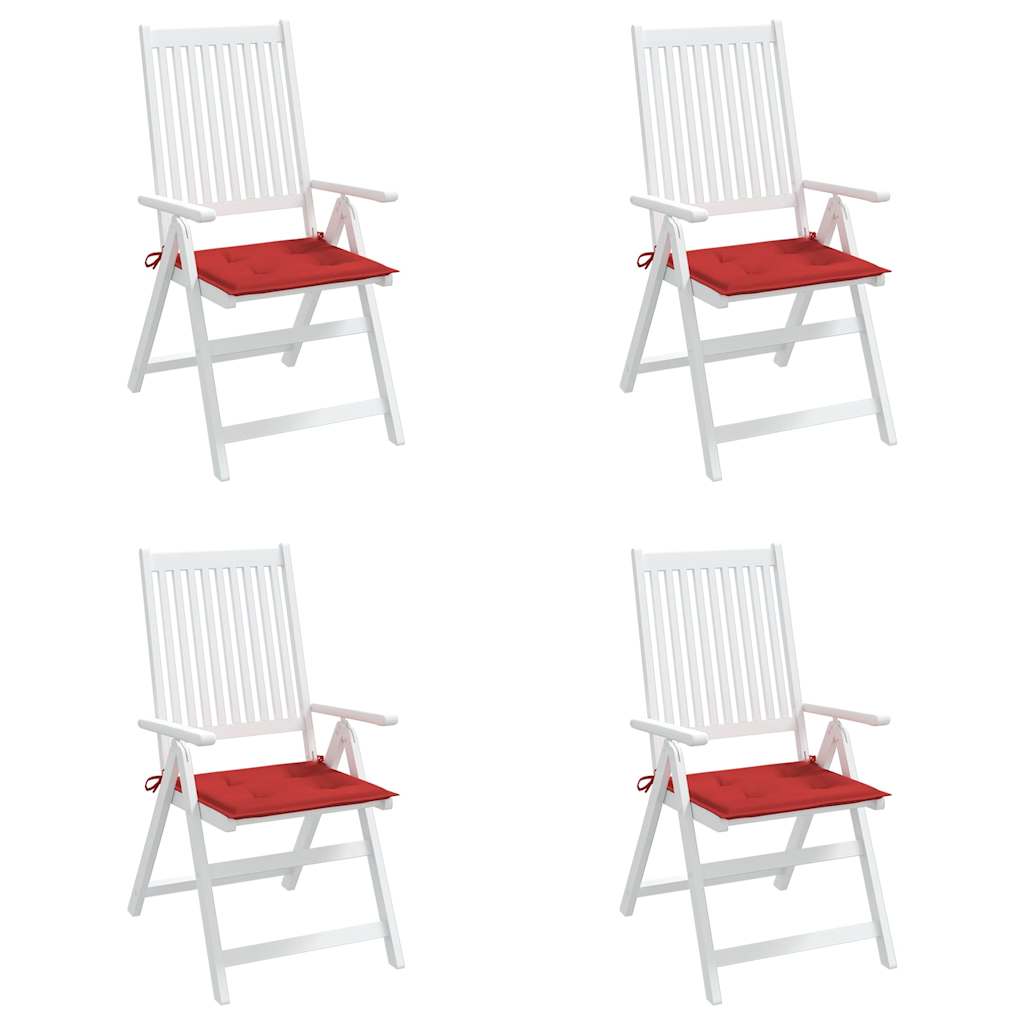 Cuscini per Sedia 4 pz Rossi 40x40x3 cm in Tessuto Oxford