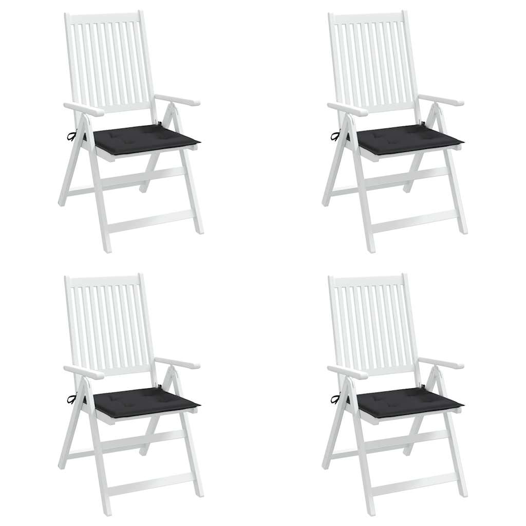 Cuscini per Sedia 4 pz Neri 40x40x3 cm in Tessuto Oxford