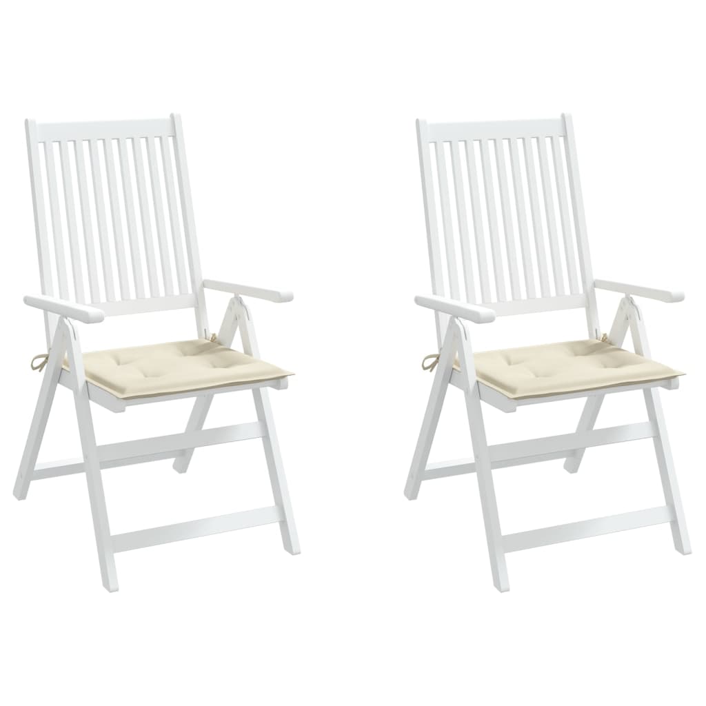 Cuscini per Sedia 2 pz Crema 50x50x3 cm in Tessuto Oxford