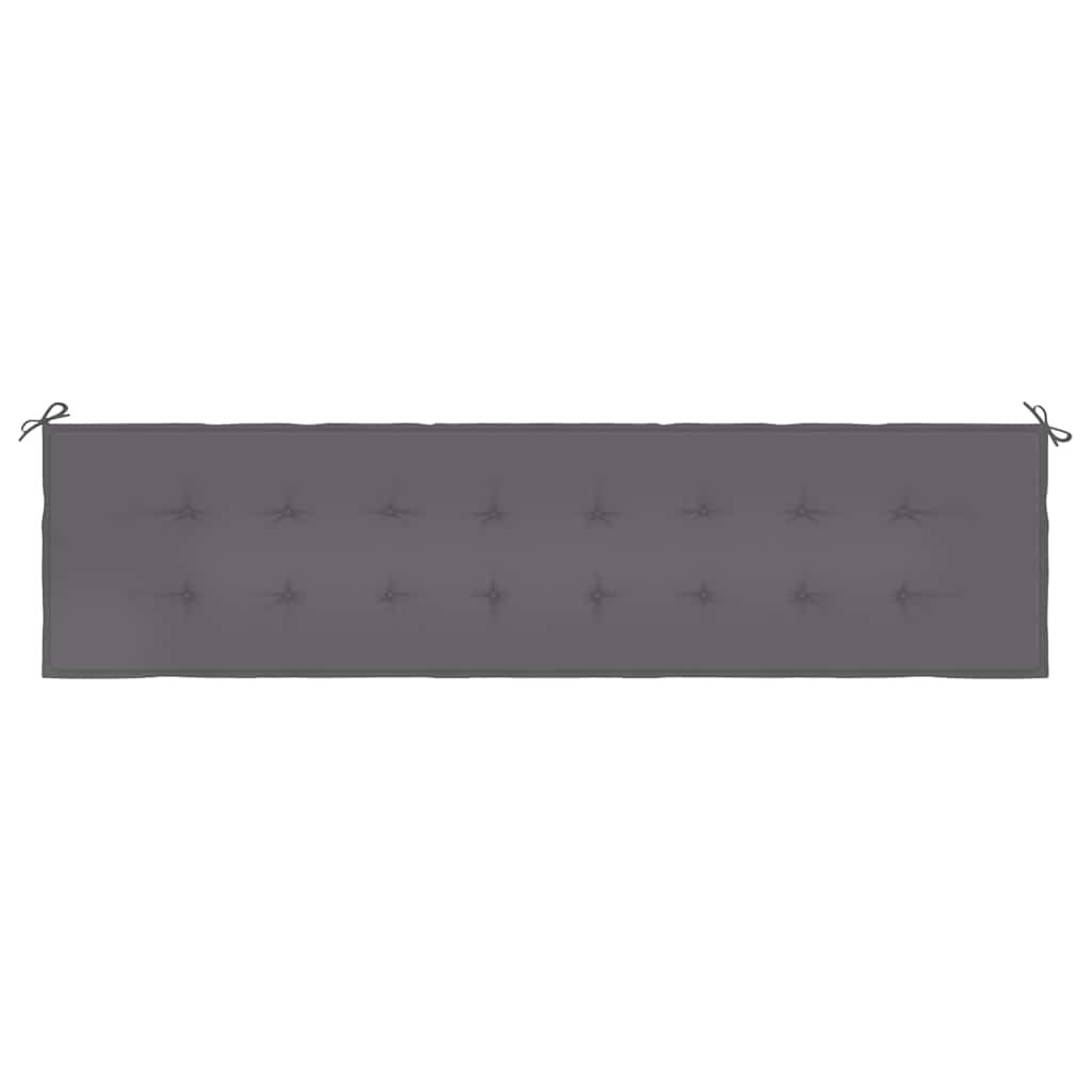 Cuscino per Panca Antracite 200x50x3 cm in Tessuto Oxford