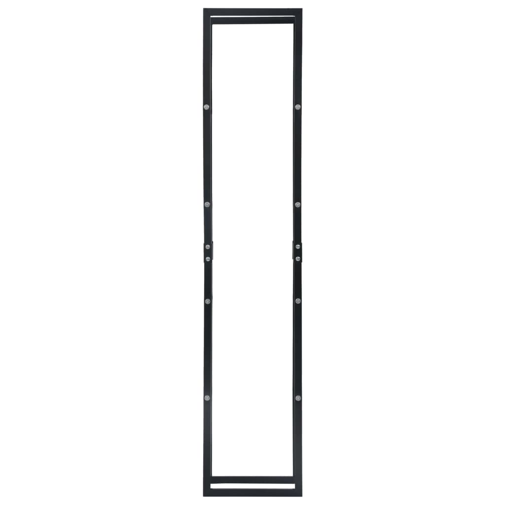 Rastrelliera per Legna da Ardere Nera 40x25x200 cm in Acciaio