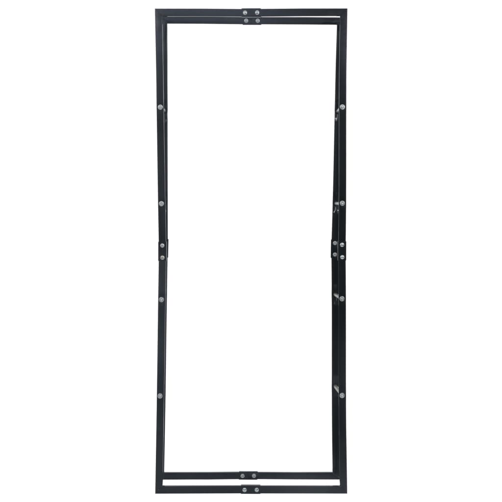 Rastrelliera per Legna da Ardere Nera 80x25x200 cm in Acciaio