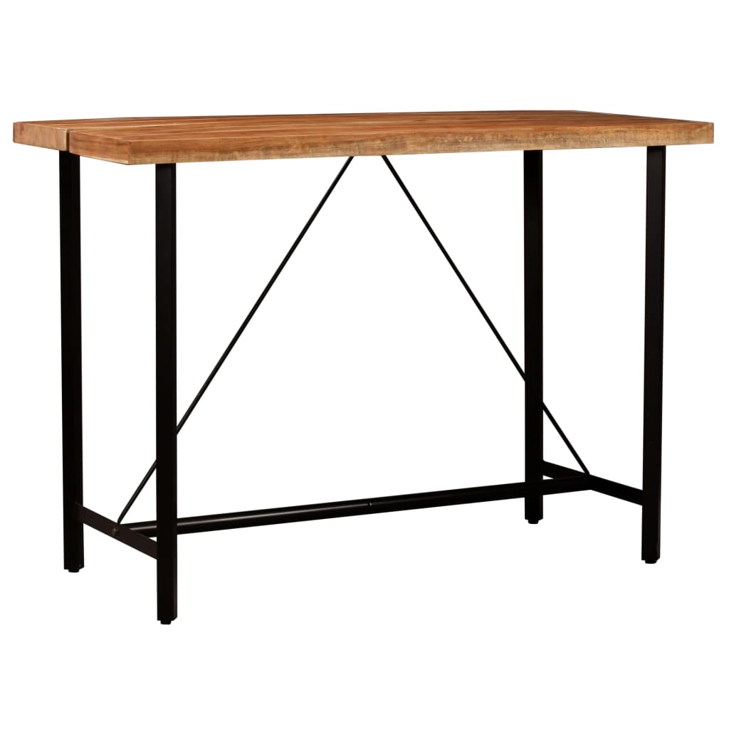 Set da Bar 7 pz in Legno Massello e Vera Pelle