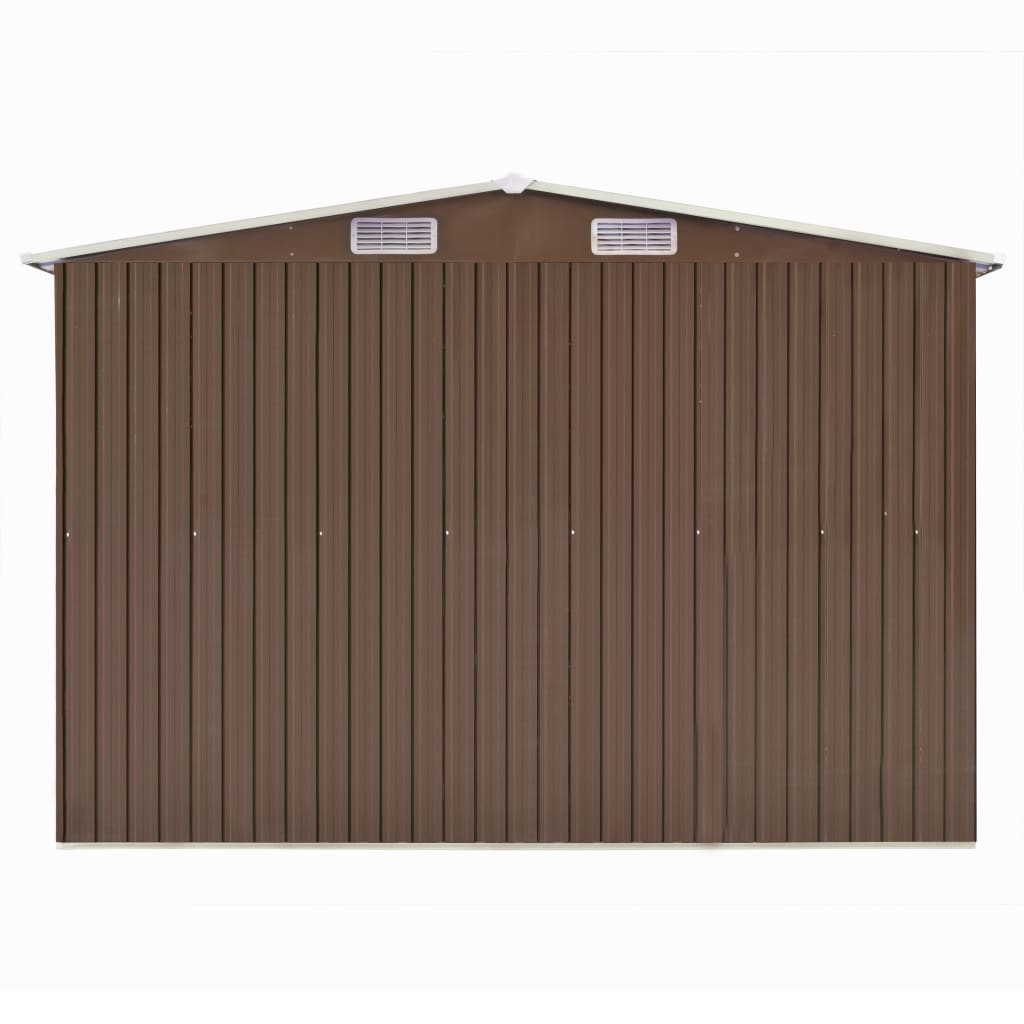 Capanno da Giardino Marrone 257x990x181 cm in Acciaio Zincato