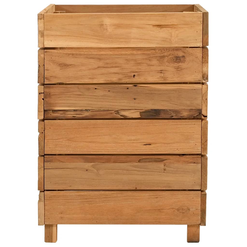 Letto Rialzato 50x40x55 cm Legno di Teak di Recupero e Acciaio