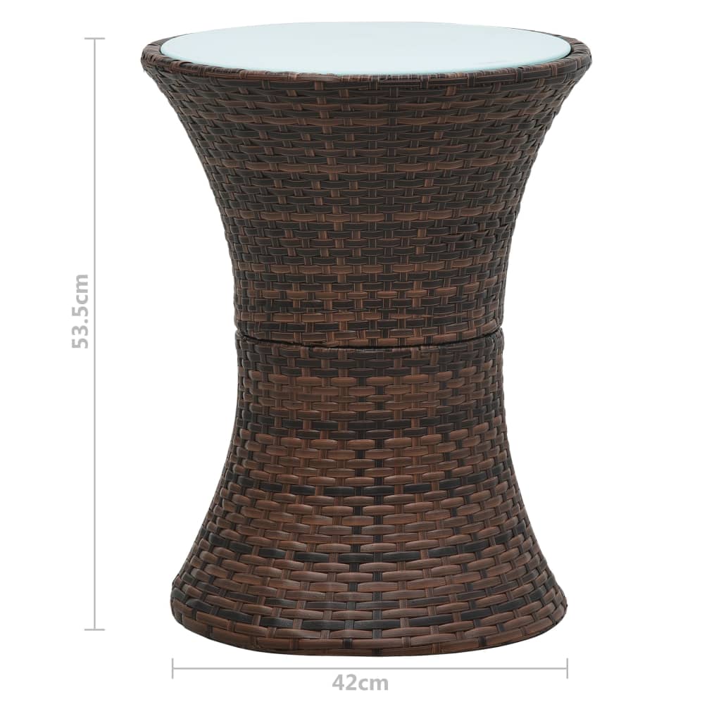 Tavolino da Giardino a Forma di Tamburo Marrone in Polyrattan