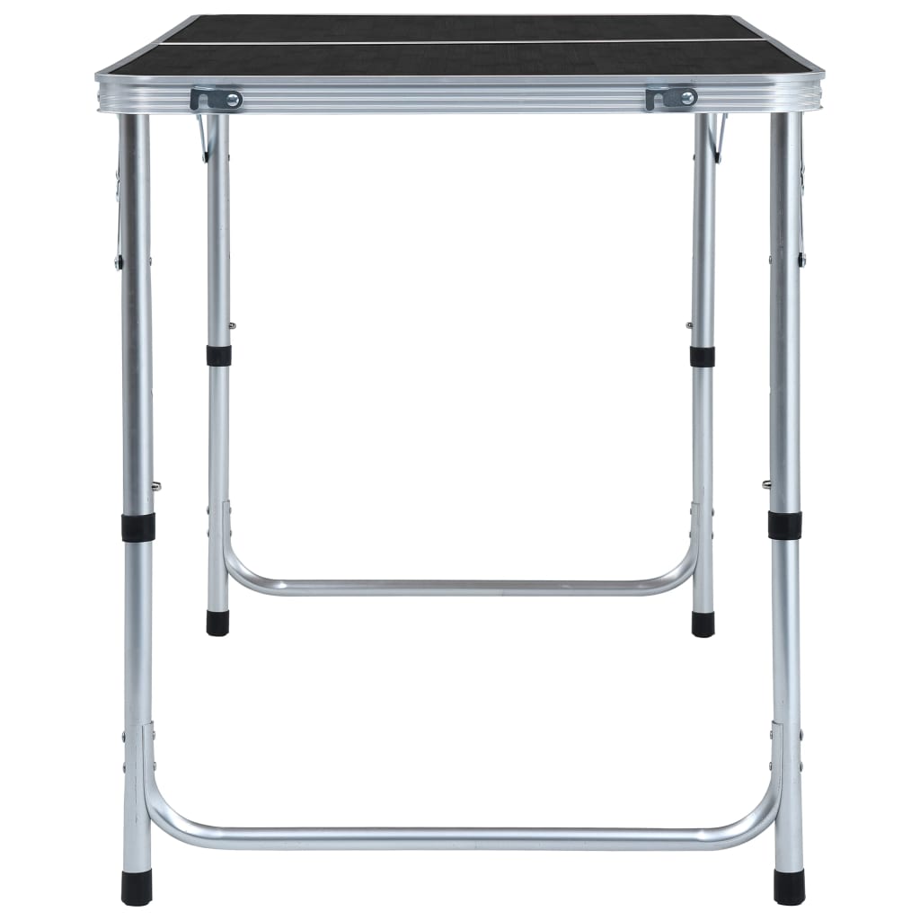 Tavolo da Campeggio Pieghevole in Alluminio Grigio 120x60 cm