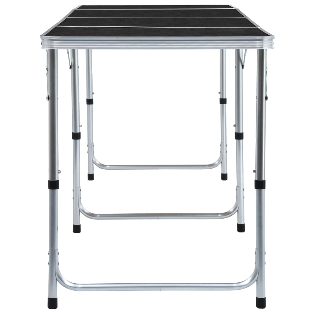 Tavolo da Campeggio Pieghevole in Alluminio Grigio 240x60 cm