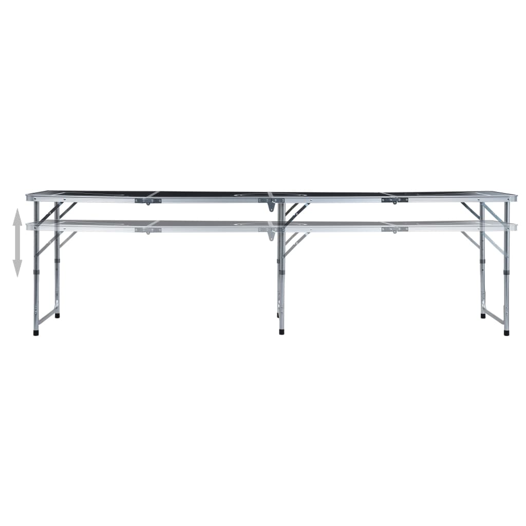 Tavolo da Beer Pong Pieghevole 240 cm Nero