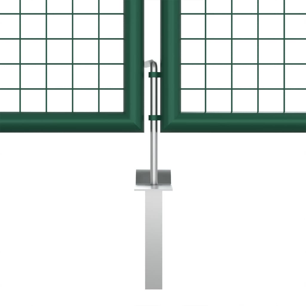 Cancello da Giardino a Rete in Acciaio 390x125 cm Verde