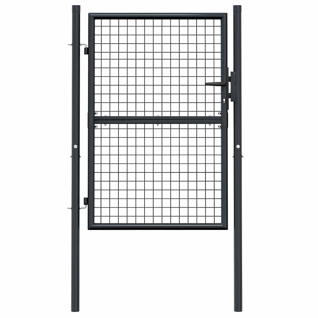 Cancello da Giardino in Acciaio Zincato 100x175 cm Grigio