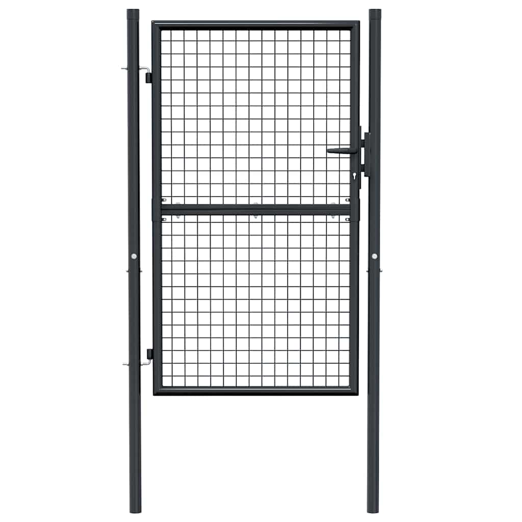 Cancello per Giardino in Acciaio Zincato Grigio 100x200 cm