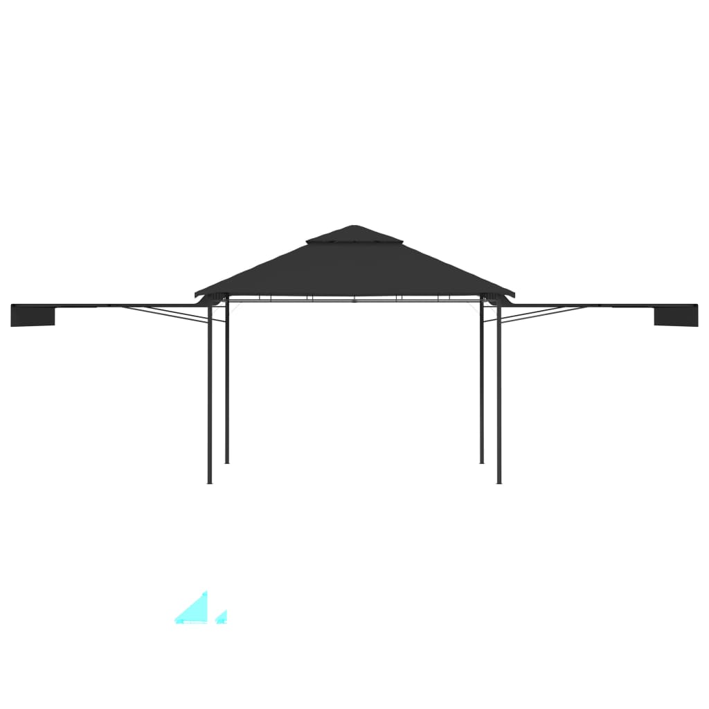 Gazebo Tetto Doppio Estendibile 3x3x2,75 m Antracite 180 g/m²
