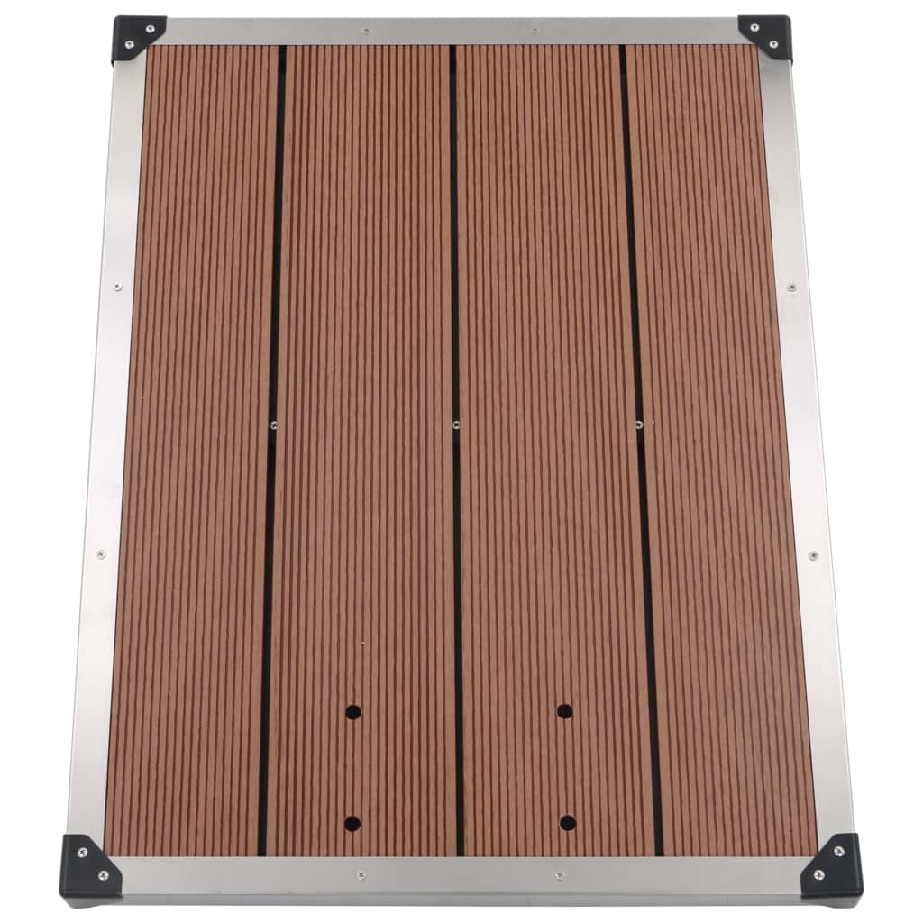 Piatto Doccia da Esterni in Acciaio Inox WPC 80x62 cm Marrone
