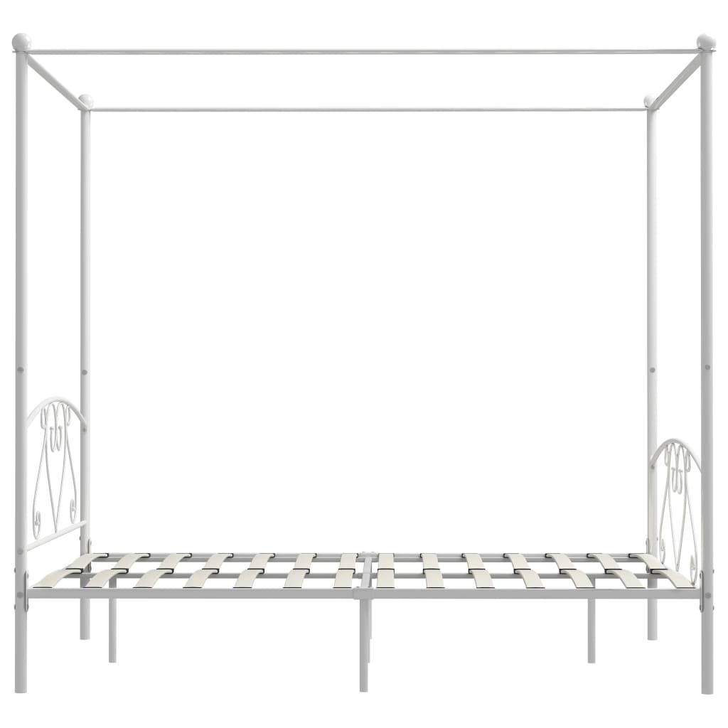 Giroletto Baldacchino senza Materasso Bianco 140x200 cm Metallo