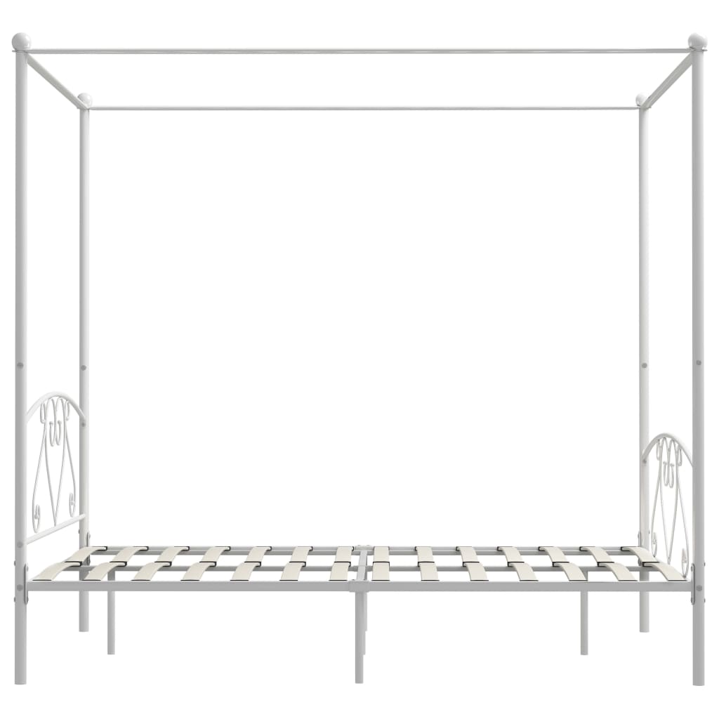 Giroletto Baldacchino senza Materasso Bianco 160x200 cm Metallo
