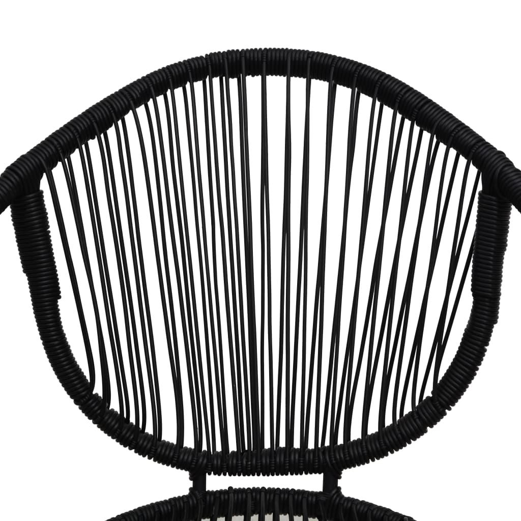 Sedie da Giardino 2 pz in Rattan PVC Nero
