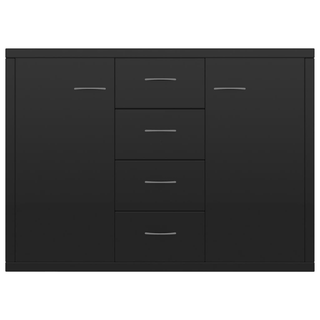 Credenza Nero Lucido 88x30x65 cm in Legno Multistrato