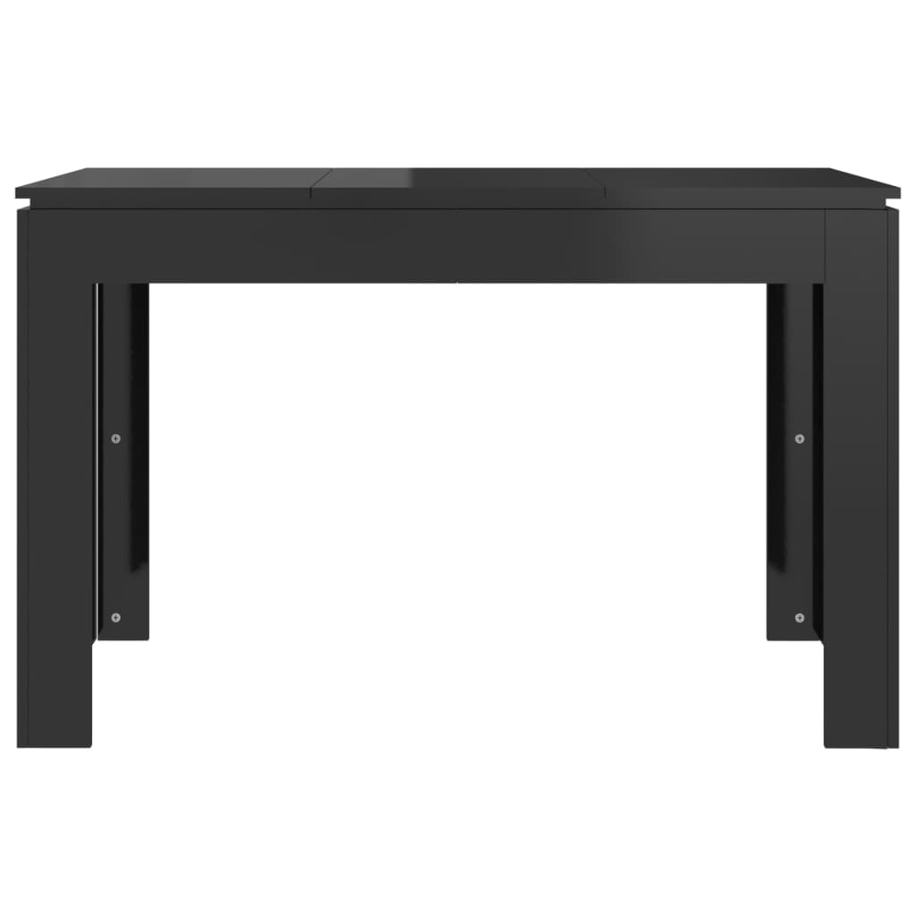 Tavolo da Pranzo Nero Lucido 120x60x76 cm in Legno Multistrato