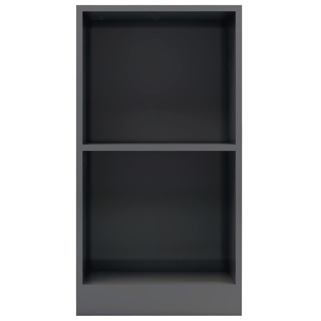 Libreria Grigio Lucido 40x24x75 cm in Legno Multistrato