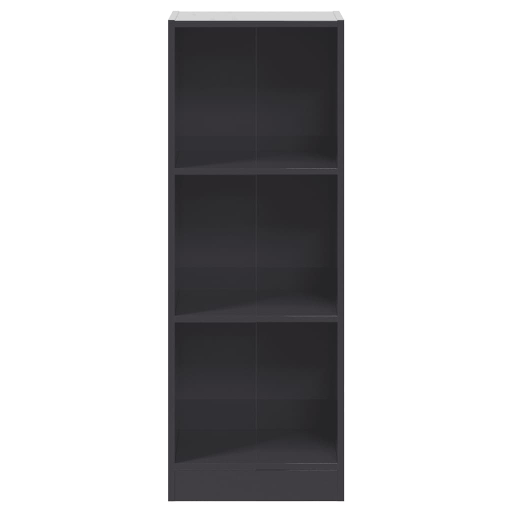 Libreria 3 Ripiani Grigio Lucido 40x24x109 cm Legno Multistrato