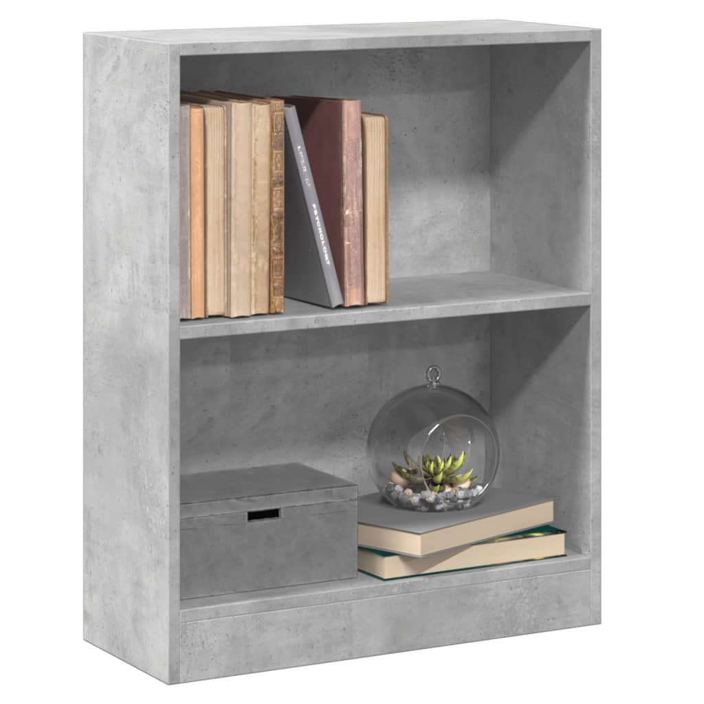 Libreria Grigio Cemento 60x24x76 cm in Legno Multistrato