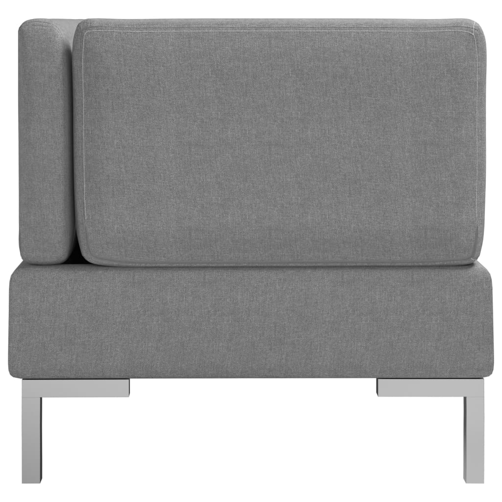 Divani Angolari Modulari 2 pz Cuscini in Tessuto Grigio Chiaro