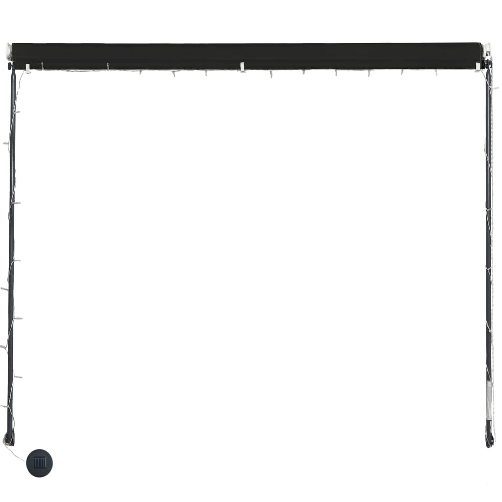 Tenda da Sole Retrattile con LED 200x150 cm Antracite
