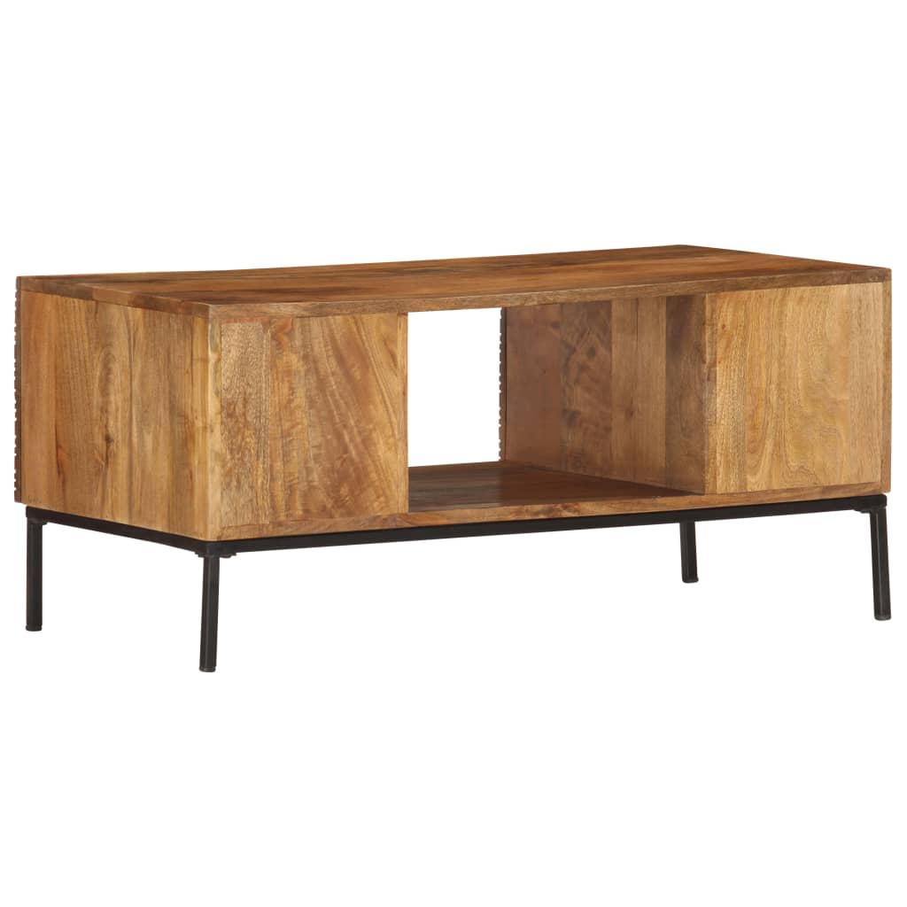 Tavolino da Salotto 90x45x40 cm in Legno Massello di Mango