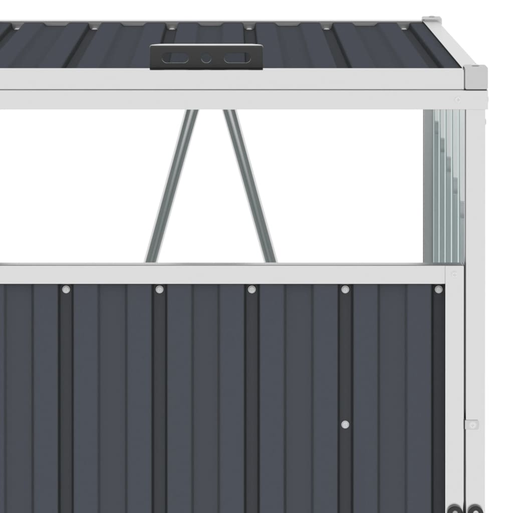 Copri Bidone Rifiuti Quadruplo Antracite 286x81x121 cm Acciaio