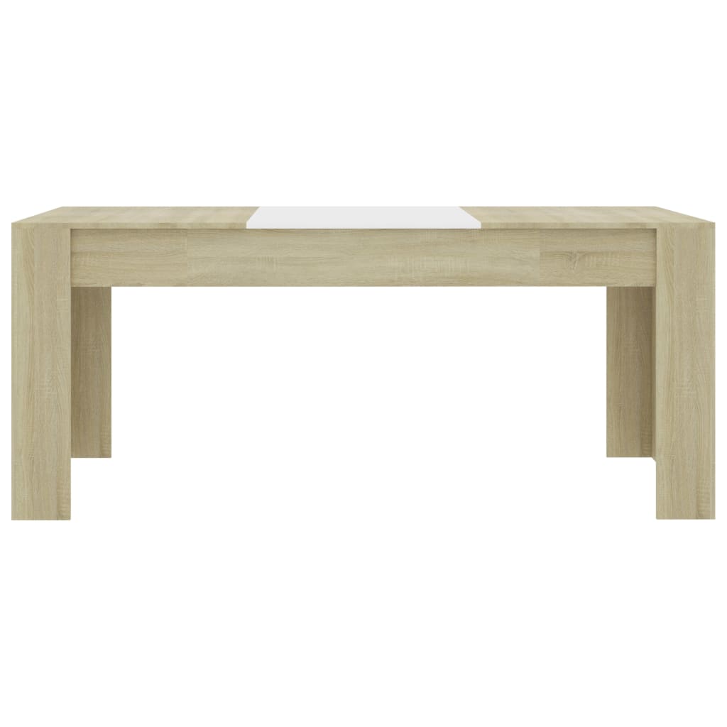 Tavolo da Pranzo Bianco e Rovere Sonoma 180x90x76cm Multistrato