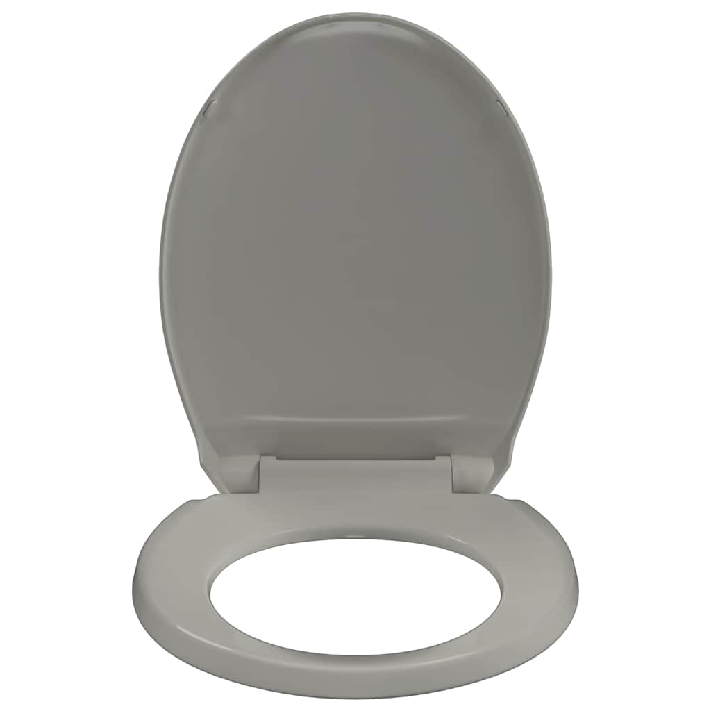 Copriwater Chiusura Ammortizzata e Sgancio Rapido Grigio Ovale