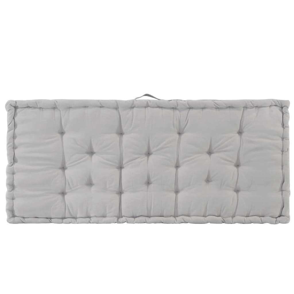 Cuscino per Pallet e Pavimento in Cotone 120x80x10 cm Grigio