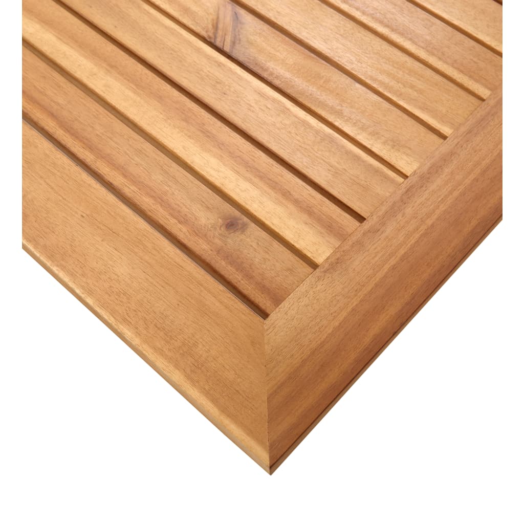 Tavolo da Pranzo Giardino 140x80x75cm Legno Teak e Acciaio Inox