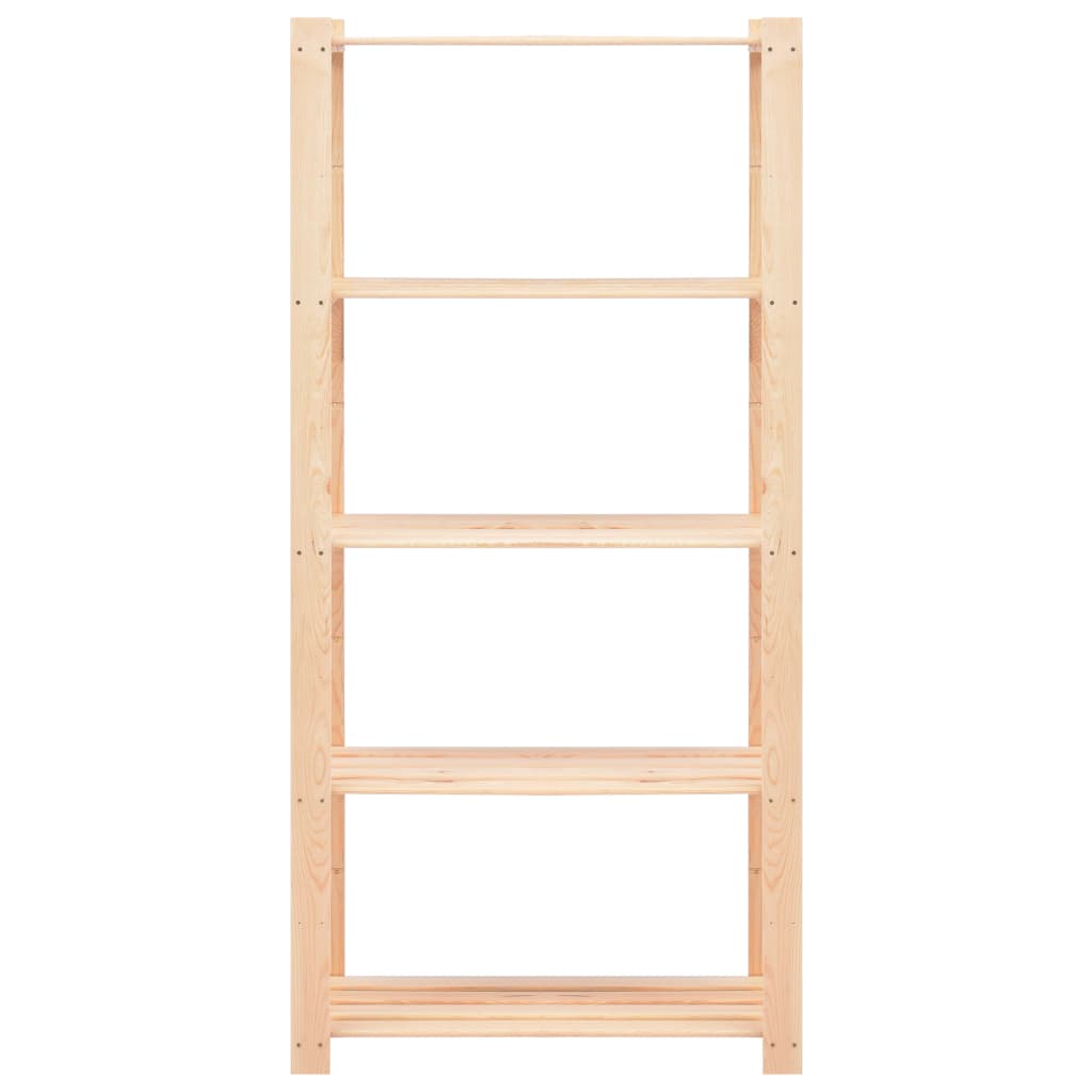 Scaffali a 5 Livelli 2 pz 80x38x170 cm Massello Pino 250 kg