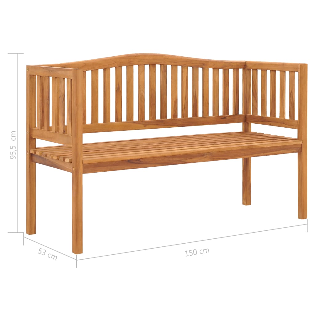 Panca da Giardino 150 cm in Legno Massello di Teak