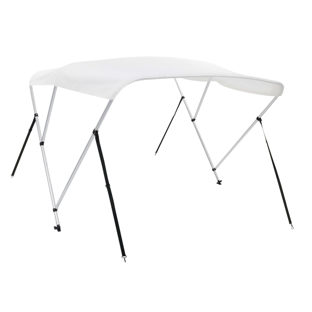 Bimini di Prua con Tendalino a 3 Archi Bianco 183x160x137 cm