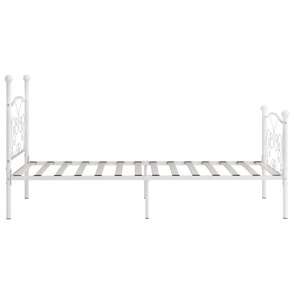 Giroletto Base con Doghe Bianco in Metallo 90x200 cm
