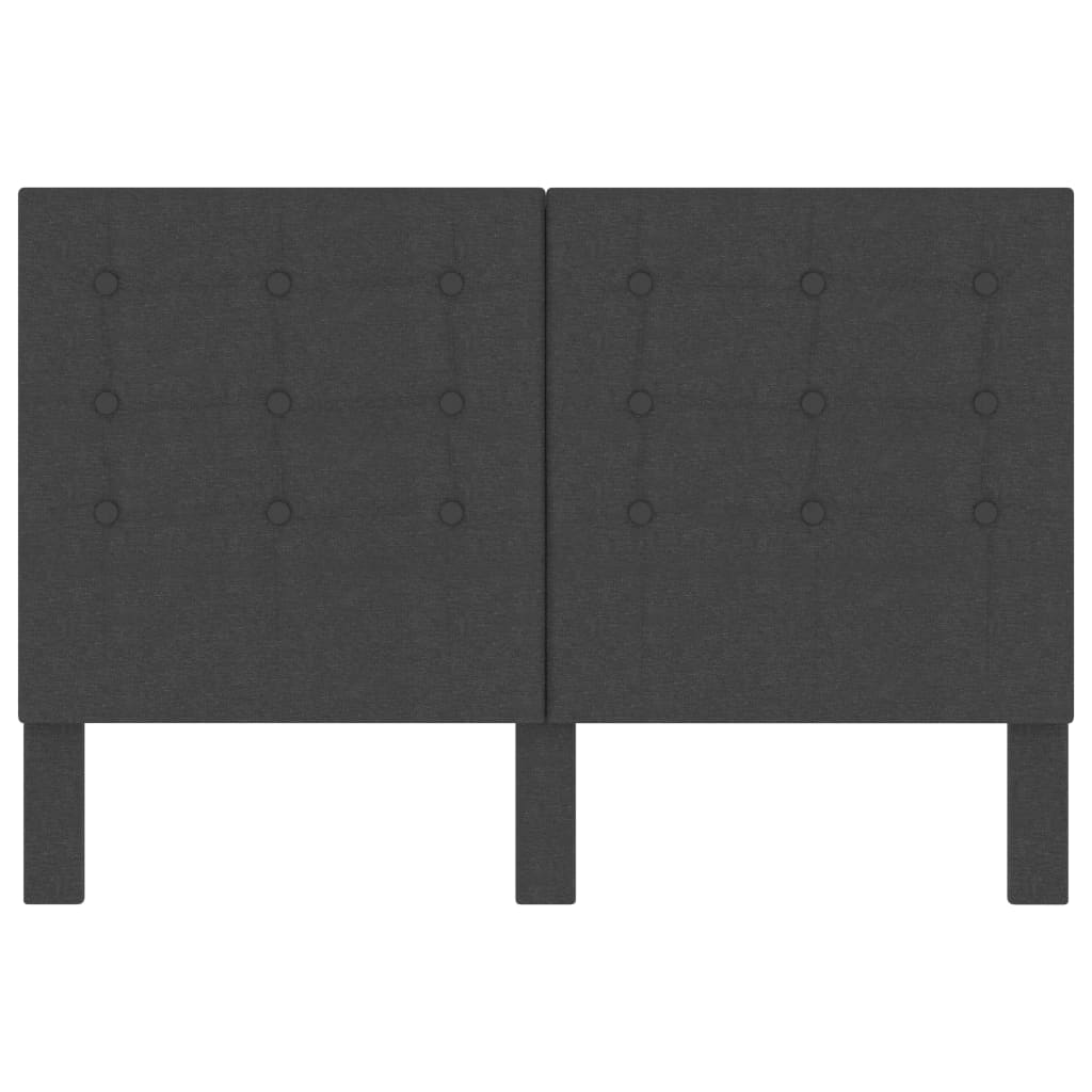 Testiera Letto Trapuntata Grigio Scuro in Tessuto 140x200 cm