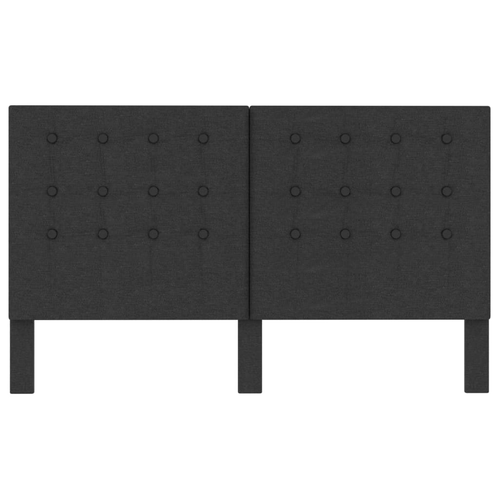 Testiera Letto Trapuntata Grigio Scuro in Tessuto 180x200 cm