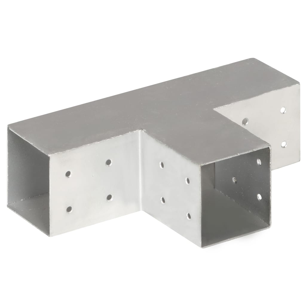 Connettori per Pali a Forma di T 4 pz Metallo Zincato 81x81 mm