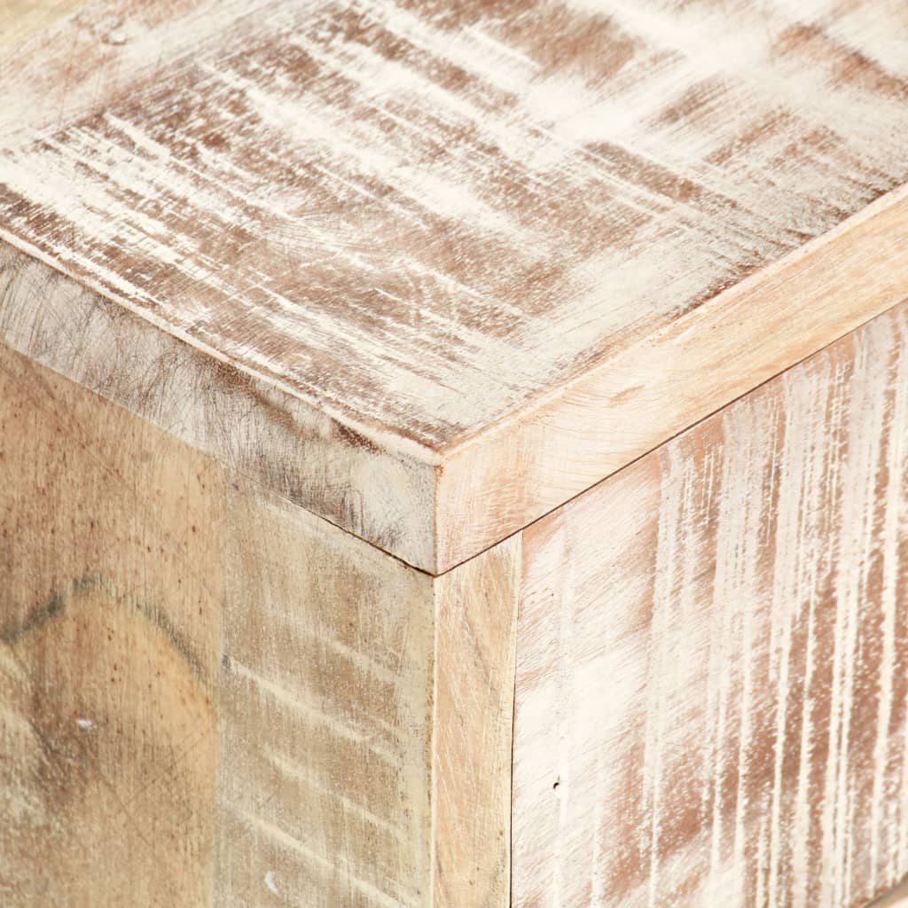 Tavolino da Salotto Bianco 117x50x30cm Legno Massello di Acacia