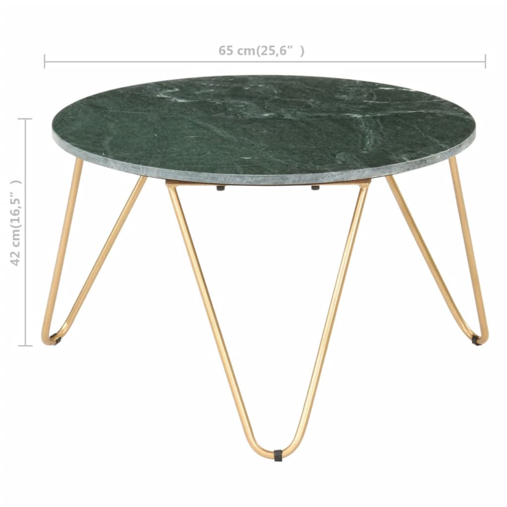 Tavolino da Salotto Verde 65x65x42 cm Pietra Vera Testura Marmo