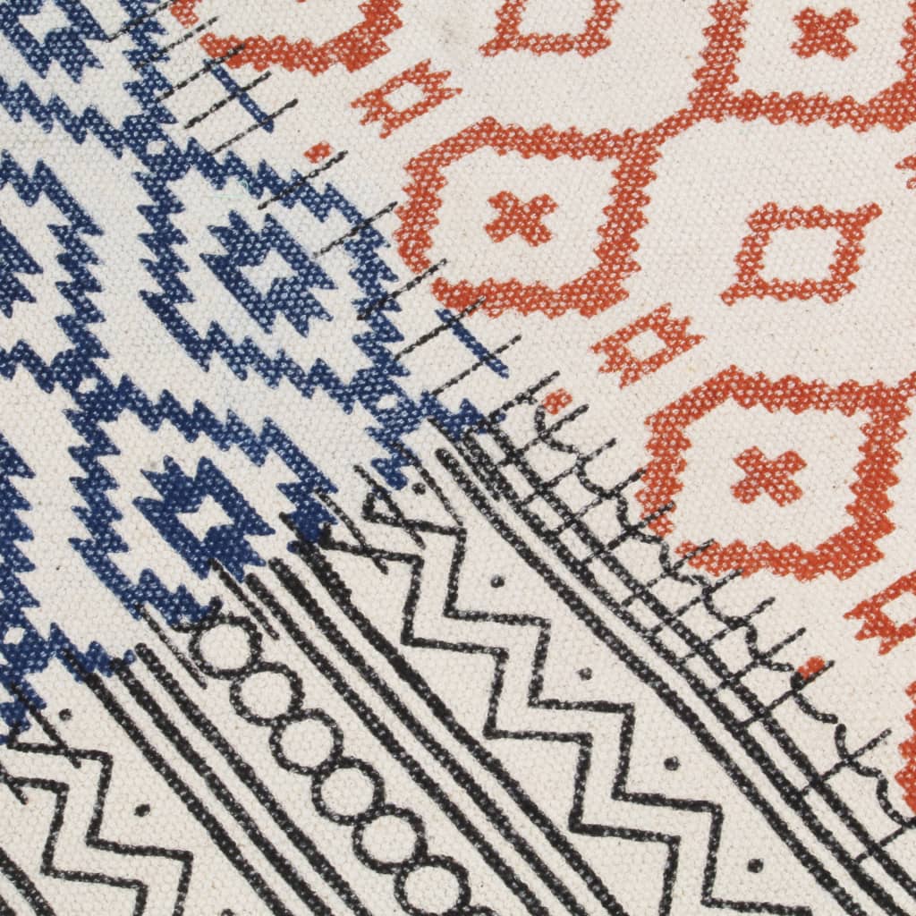 Tappeto Kilim Tessuto a Mano in Cotone 120x180 cm Multicolore