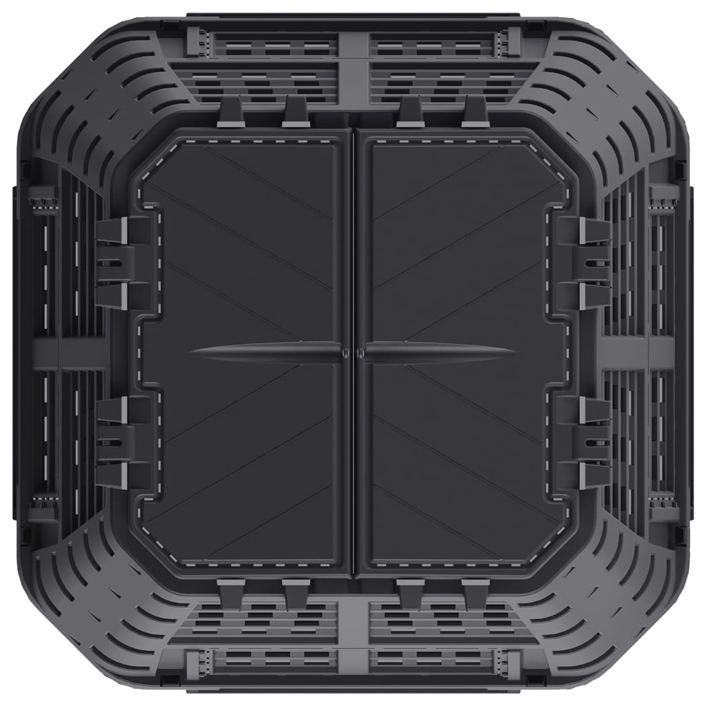 Compostiera da Giardino Nera 93,3x93,3x113 cm 740 L