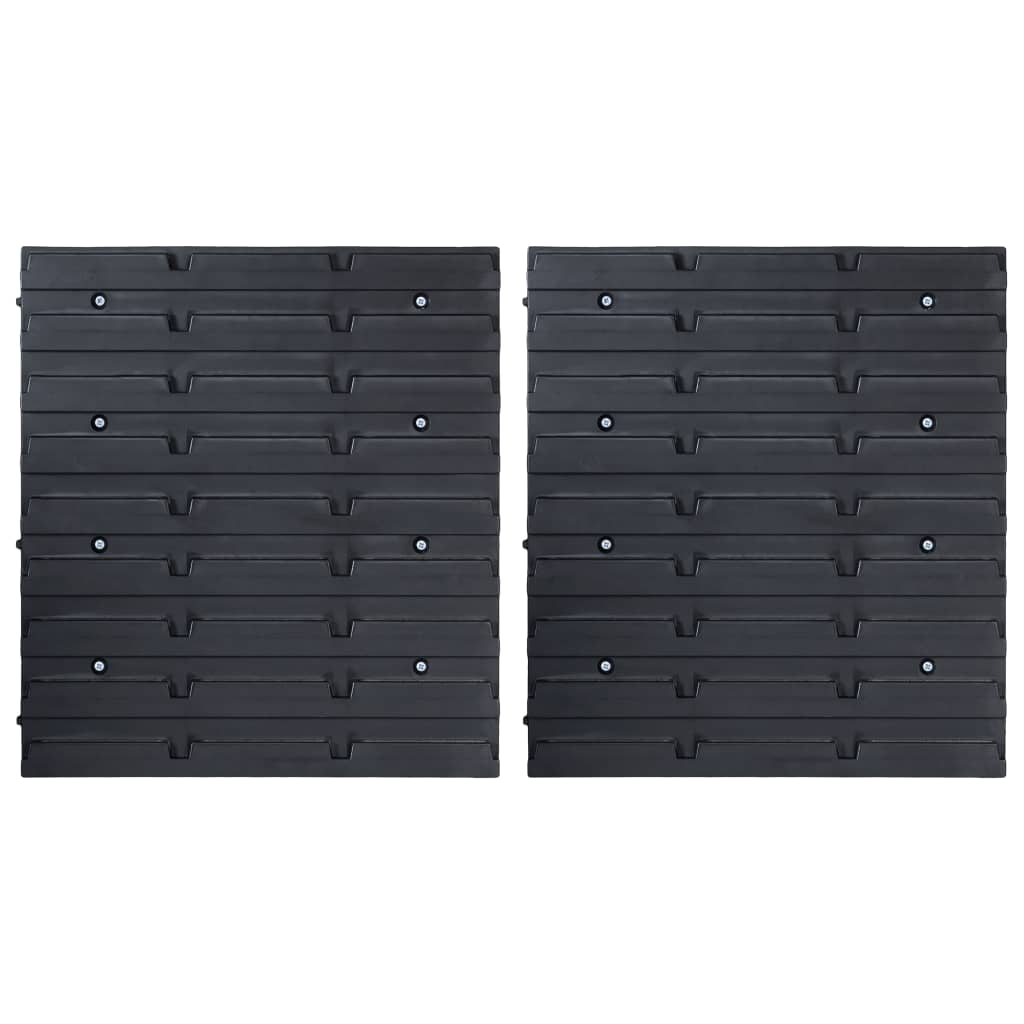 Kit Contenitori 32 pz con Pannelli a Parete Rosso e Nero